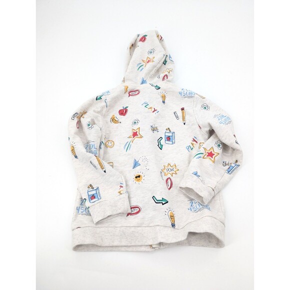 First Impressions Toddler Boys Gray Back To School Graphic Zip Up Hoodie Size 3T - Picture 4 of 4